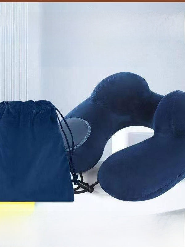 Press-Type Inflatable U-Shaped Travel Neck Pillow