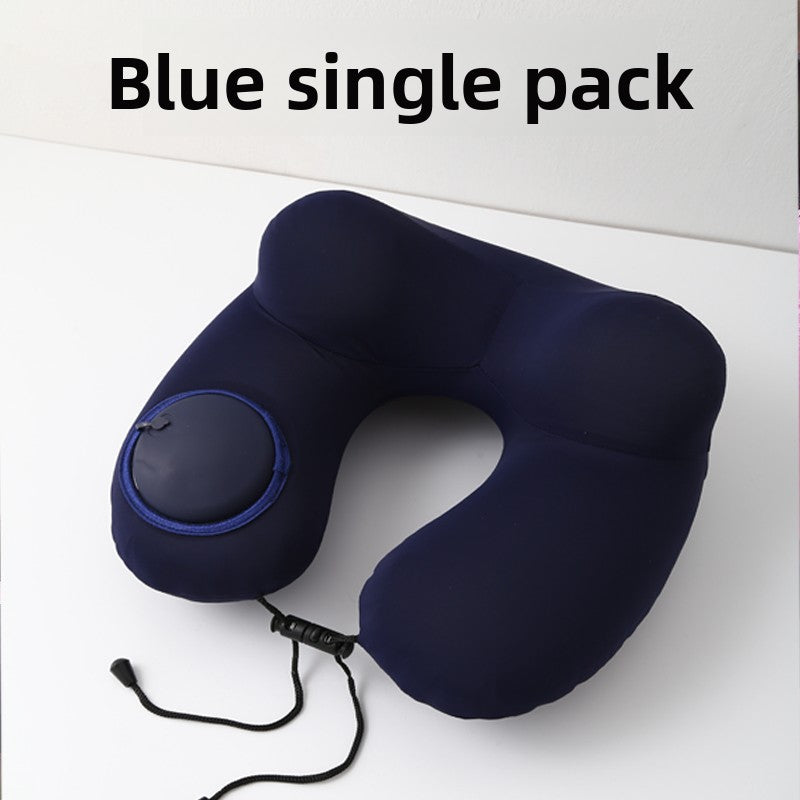 Press-Type Inflatable U-Shaped Travel Neck Pillow