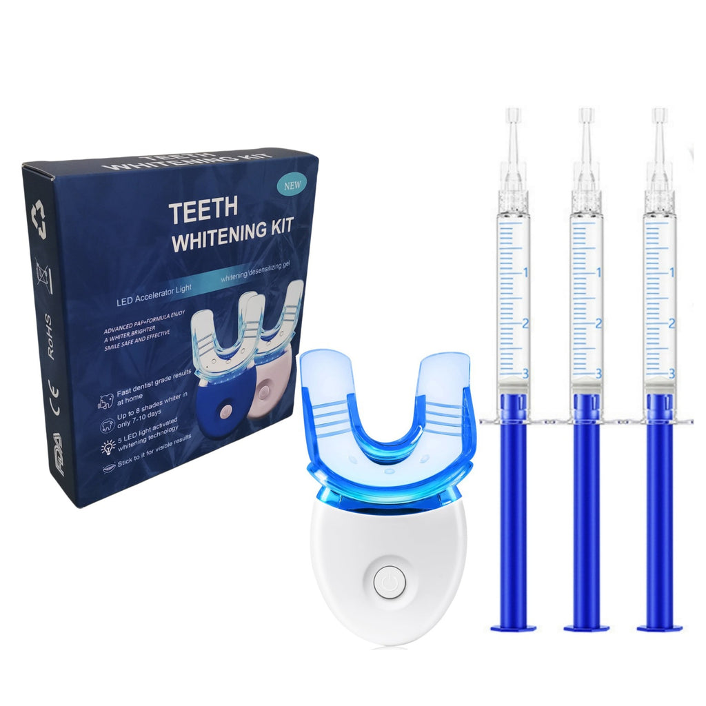 LED Teeth Whitening Kit with Blue Light and Gel
