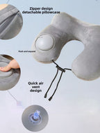 Press-Type Inflatable U-Shaped Travel Neck Pillow