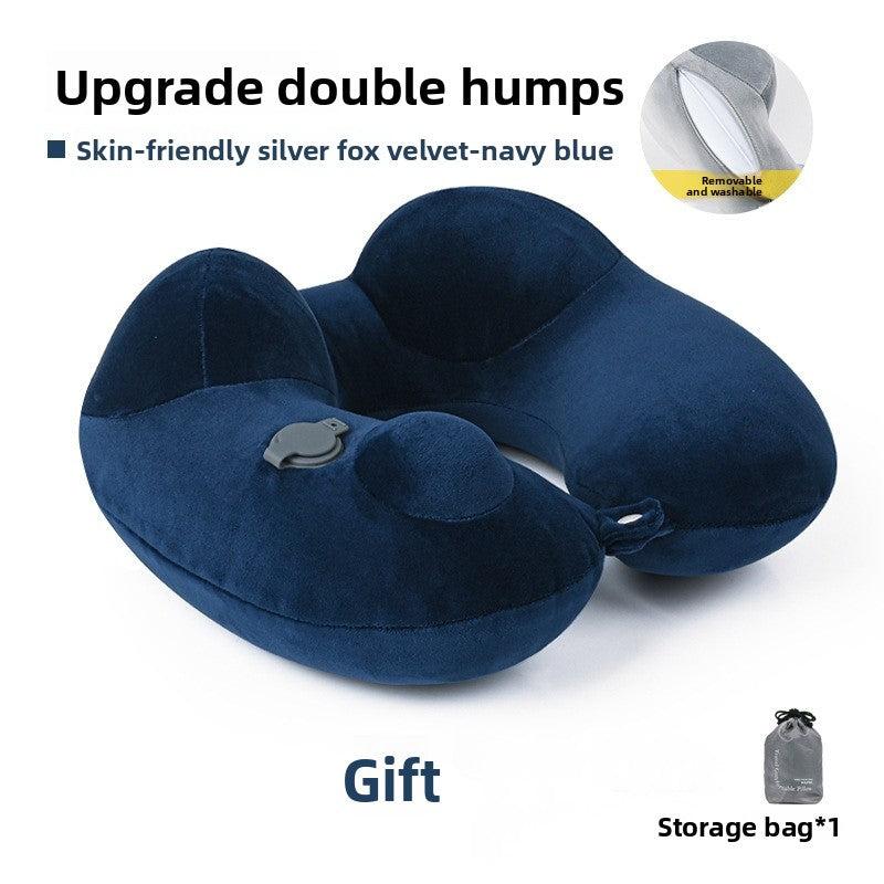 Press-Type Inflatable U-Shaped Travel Neck Pillow