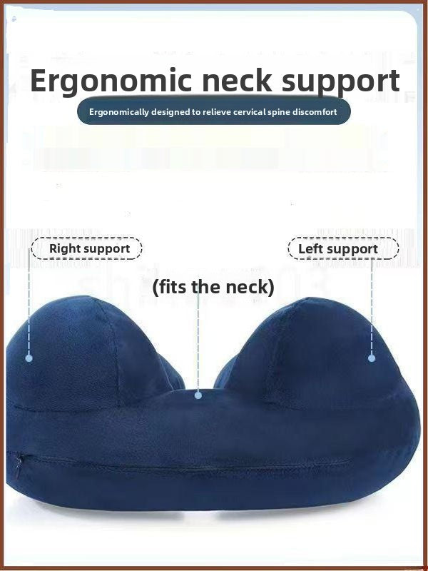 Press-Type Inflatable U-Shaped Travel Neck Pillow