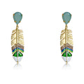Vintage Enamel Crystal Earrings