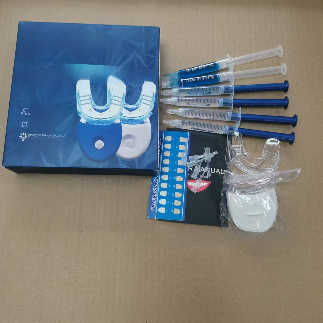 LED Teeth Whitening Kit with Blue Light and Gel