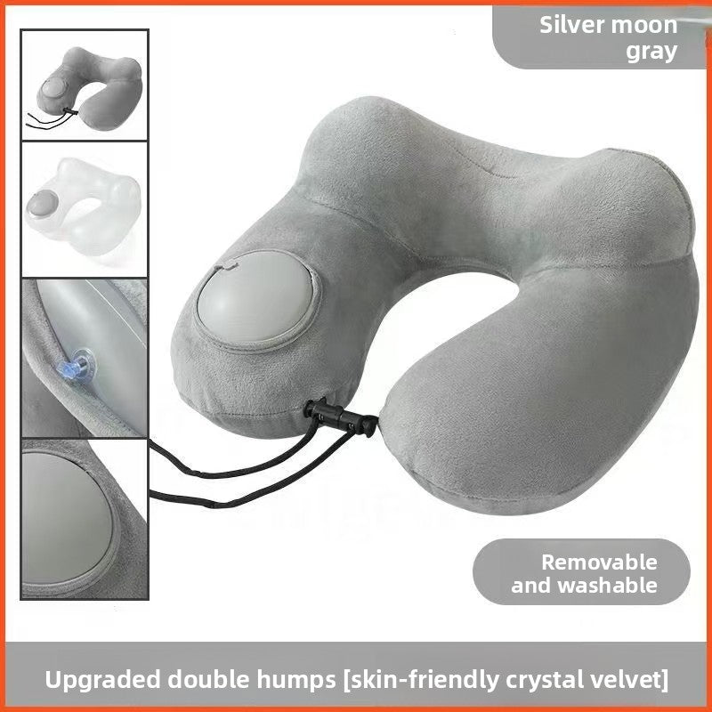 Press-Type Inflatable U-Shaped Travel Neck Pillow
