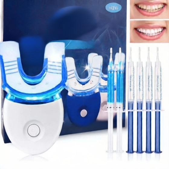 LED Teeth Whitening Kit with Blue Light and Gel