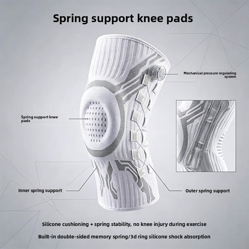 Adjustable Knee Support Brace with Spring and Silicone