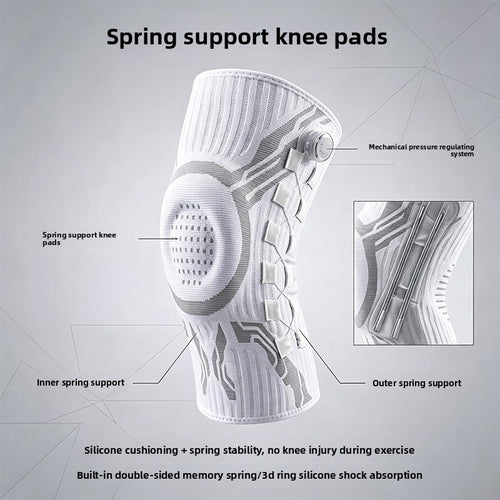 Adjustable Knee Support Brace with Spring and Silicone