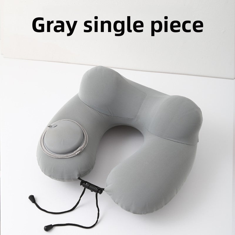 Press-Type Inflatable U-Shaped Travel Neck Pillow