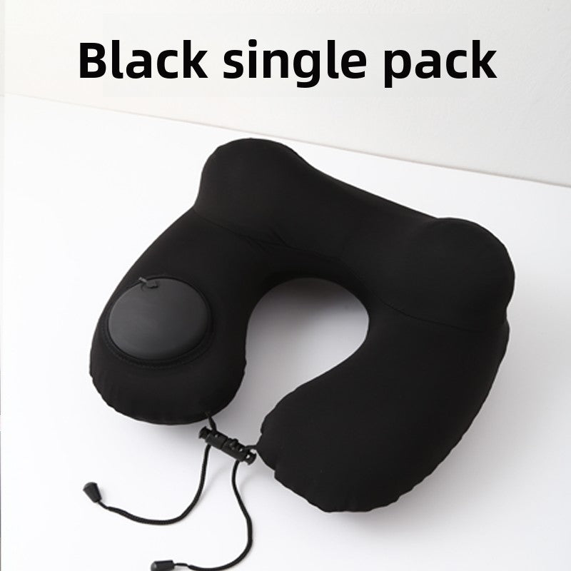Press-Type Inflatable U-Shaped Travel Neck Pillow