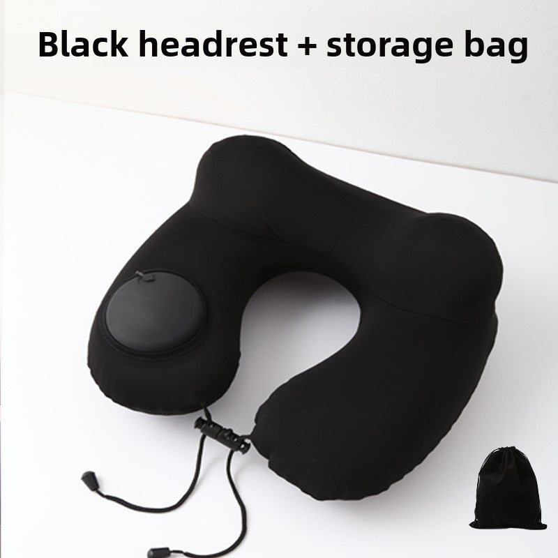 Press-Type Inflatable U-Shaped Travel Neck Pillow