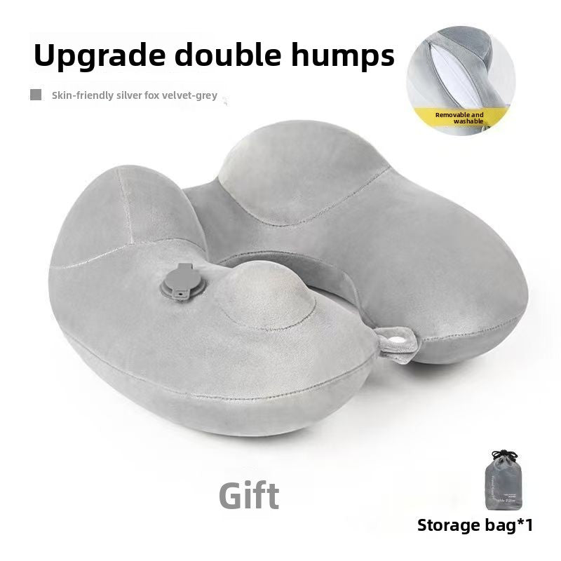 Press-Type Inflatable U-Shaped Travel Neck Pillow