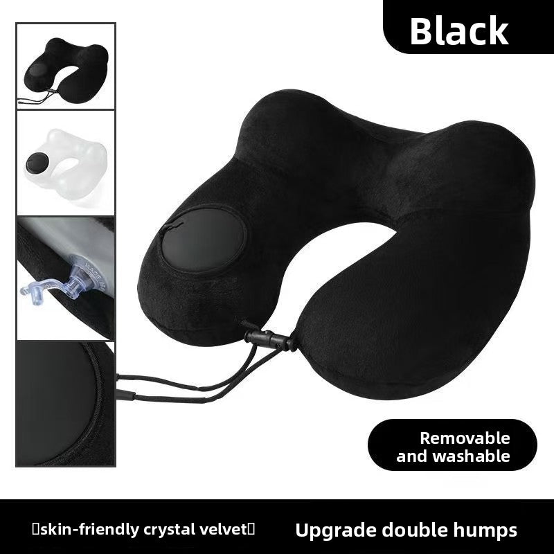 Press-Type Inflatable U-Shaped Travel Neck Pillow