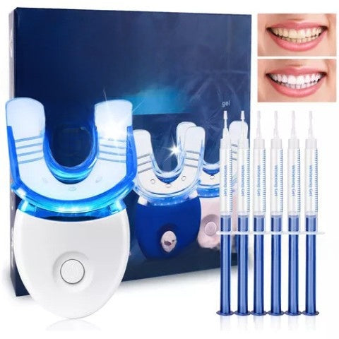 LED Teeth Whitening Kit with Blue Light and Gel